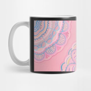 Pastel Flowers in light pink background Mug